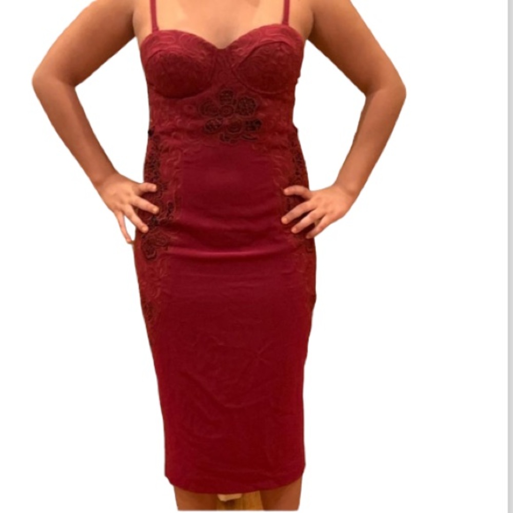 ASOS Burgandy Midi - Picture 1 of 5